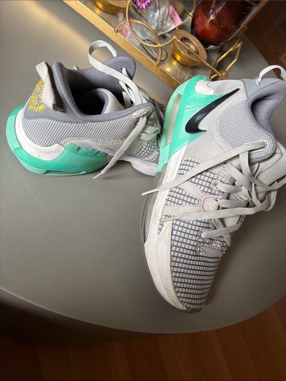 Nike Gray and Mint Green Training Sneakers